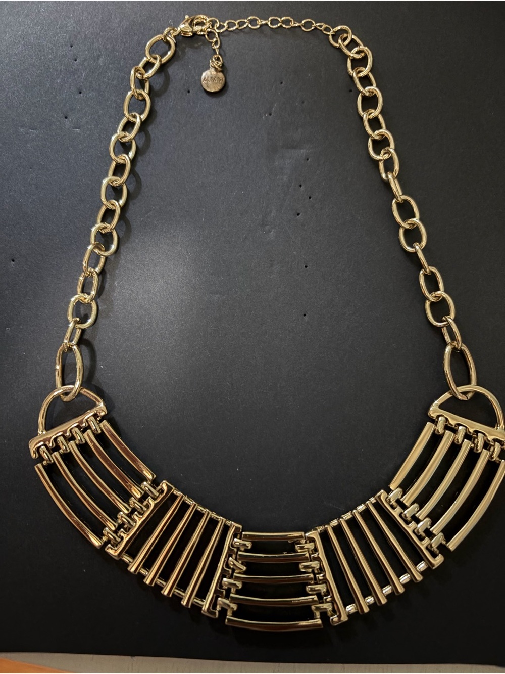 Alfani Gold-Tone Linked Bar Collar Necklace